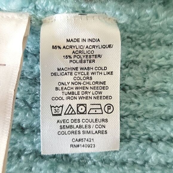 LOFT Outlet Light Turquoise Fuzzy Winter Scarf - Picture 4 of 7